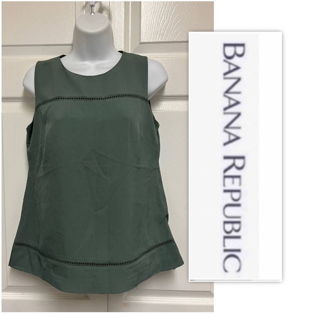 Banana Republic Olive Green Sleeveless Blouse